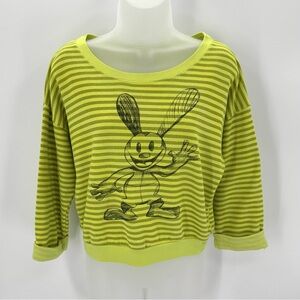 Disney Artist Collection for Target Neon Stripe Bunny Terry Top Crop Sz S Jrs